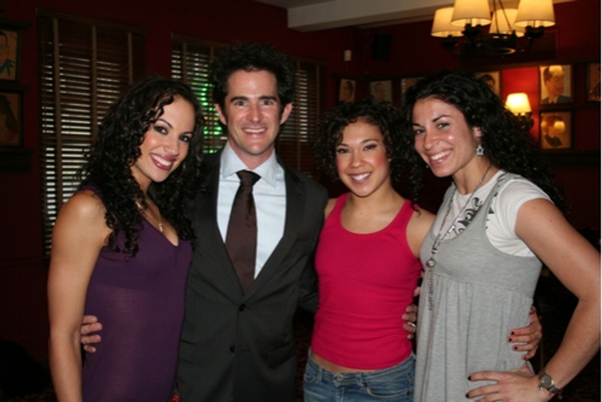 Andy Blanenbuehler with In The Heights cast members; Nina LaFarga at 