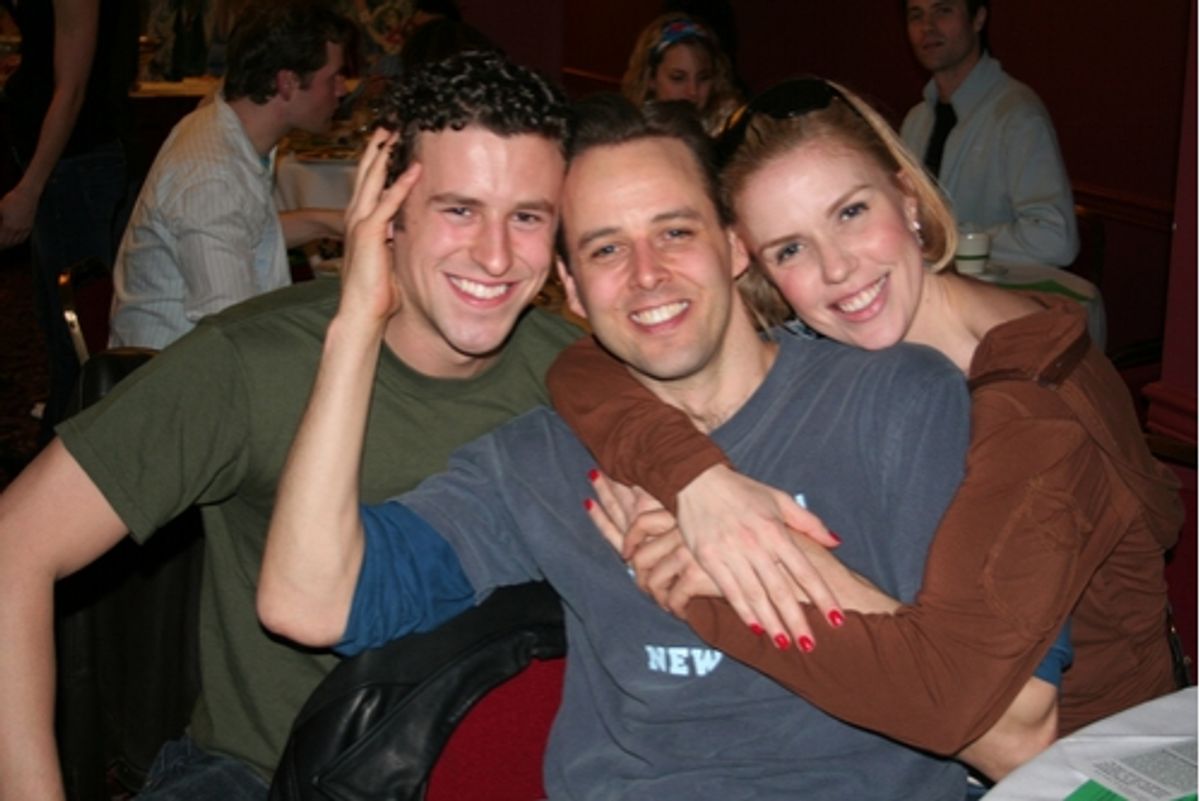 Curtains cast members; Christopher Spaulding, Noah Racey and Jen Frankel at 