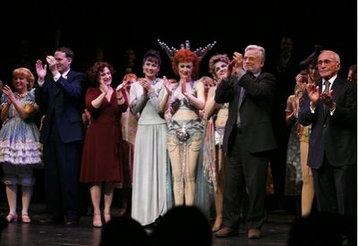 Stephen Sondheim and Arthur Laurents with Cast Photo