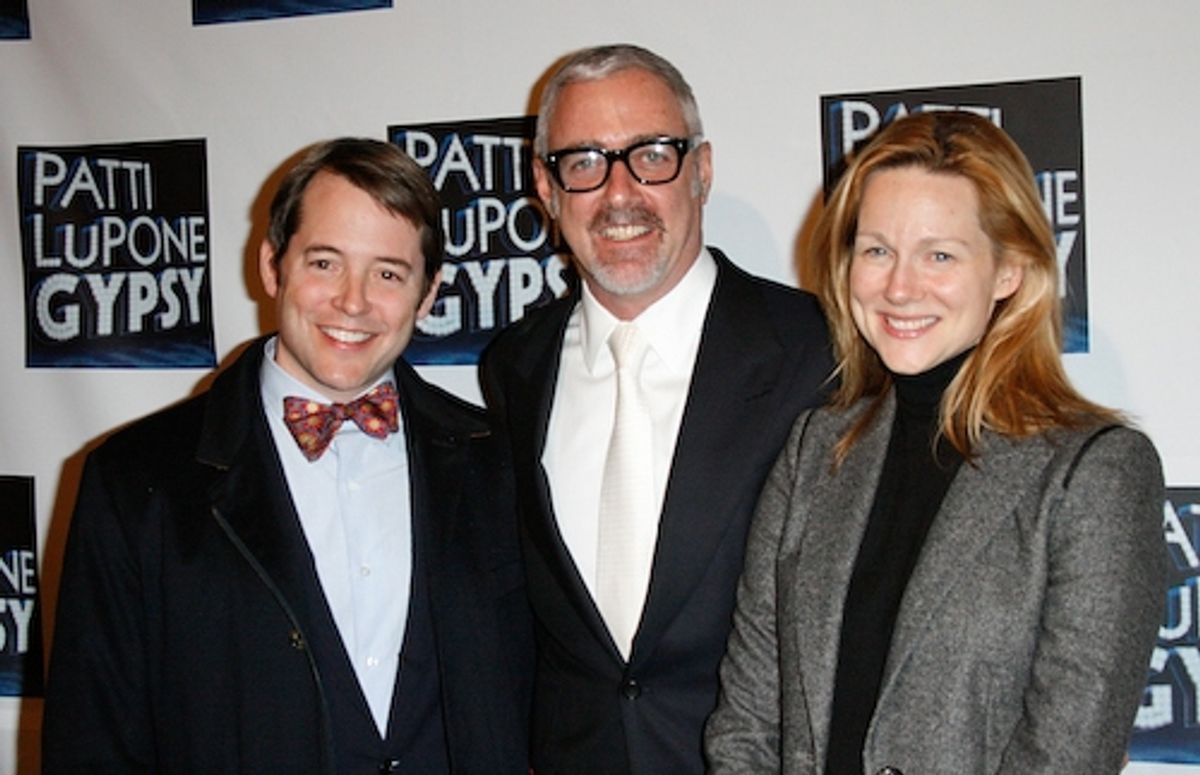 Matthew Broderick, Scott Wittman, Laura Linney at 