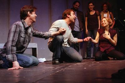 Rick Holmes, Charlie Pollock and Sarah Saltzberg rejoice "in the light!"

 Photo