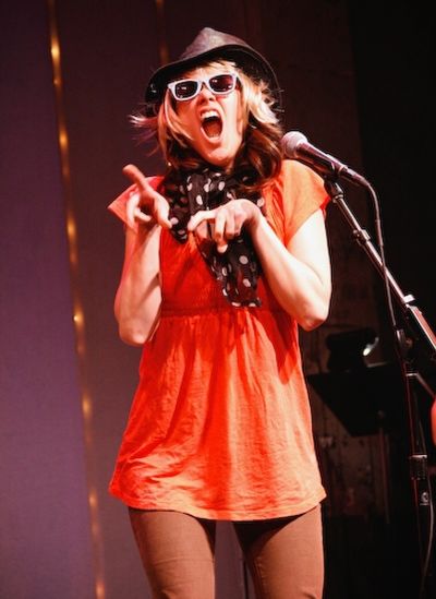 Sutton Foster accepts the Tony Award for Best Performance by a Velociraptor
 Photo