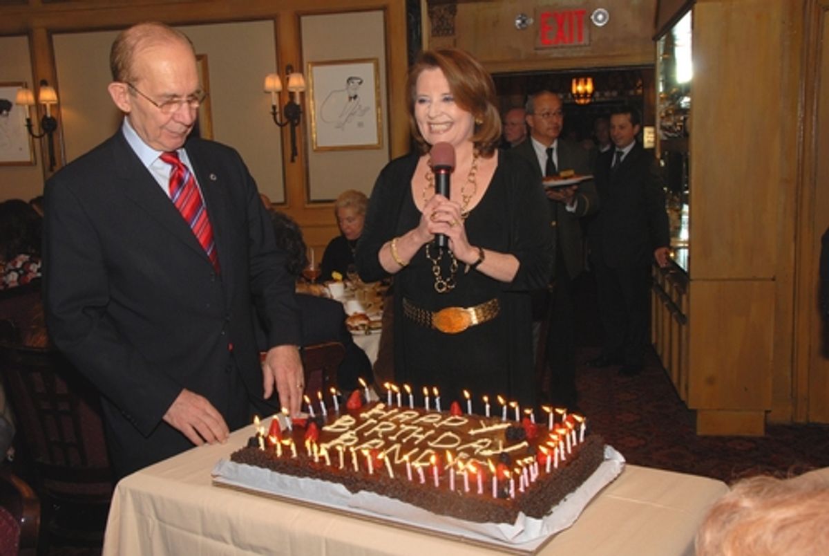 The Friars Club and Frank Capitelli suprise Randie Levine-Miller with a cake to celebrate her birthday! at Friars Club Luncheon Honors Liz Smith