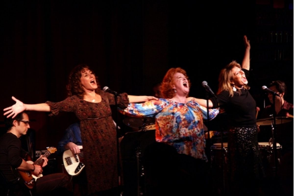 Janet Metz, Liz McCartney, Liz Larsen at Caruso's Cast Party Presents Heitzman and Reid