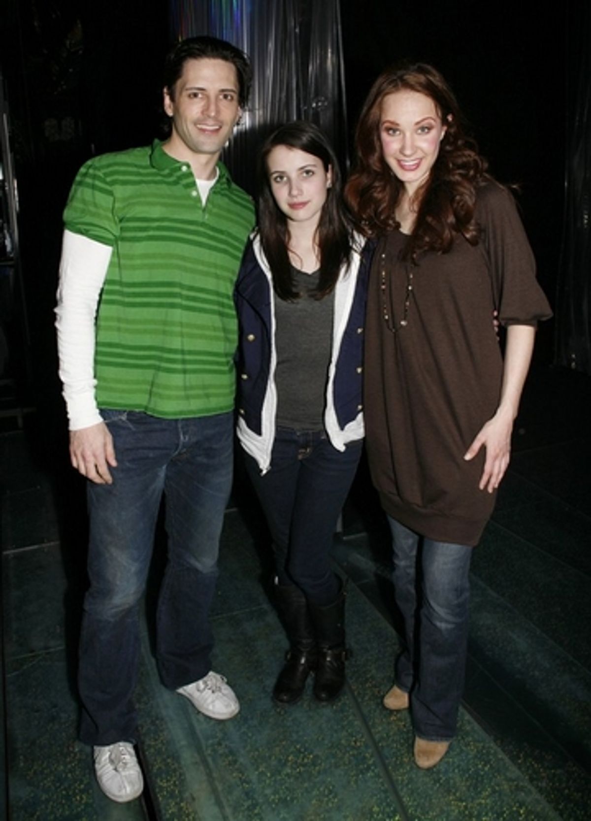 Sean Palmer, Emma Roberts and Sierra Boggess at 