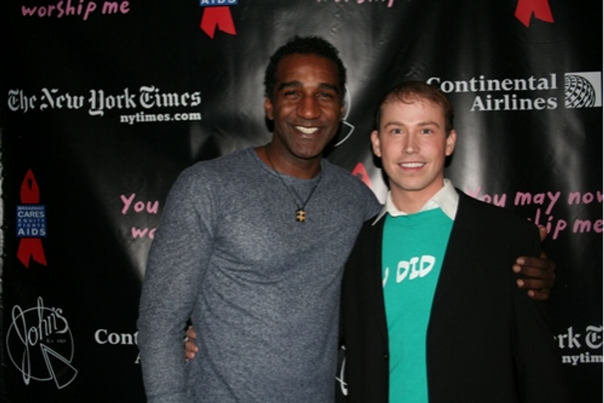 Norm Lewis and at Sherie Rene Scott in 'You May Now Worship Me