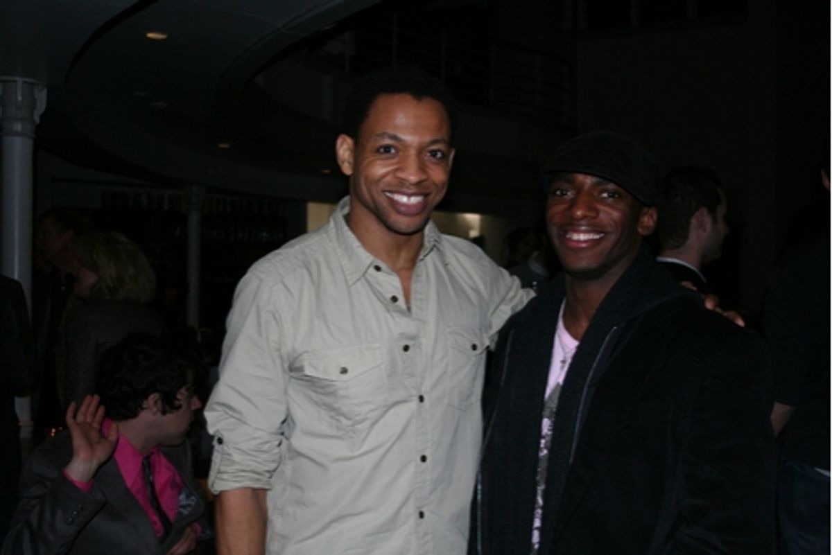Derrick Baskin and at Sherie Rene Scott in 'You May Now Worship Me