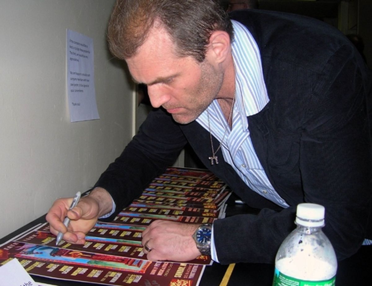 Marc Kudisch autographs posters for The People vs. Mona at 