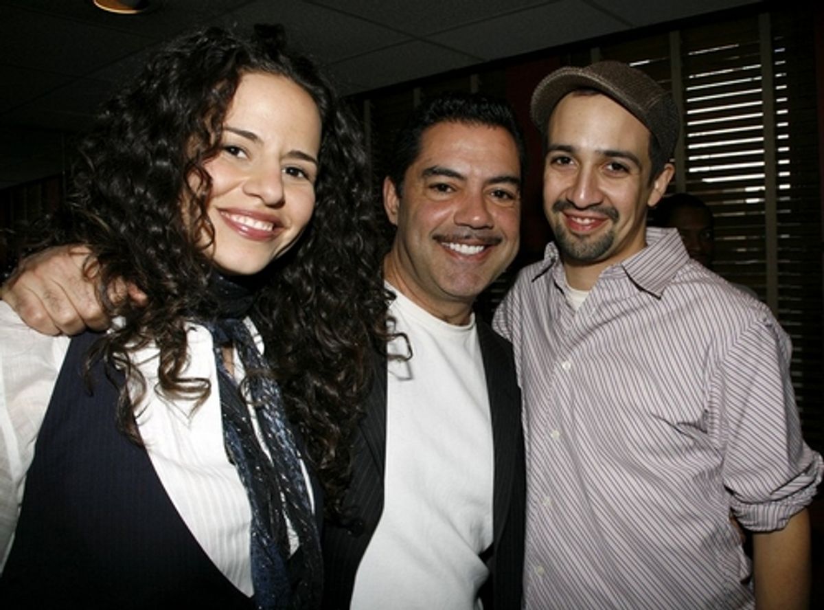Mandy Gonzalez, Carlos Gomez and Lin-Manuel Miranda at 