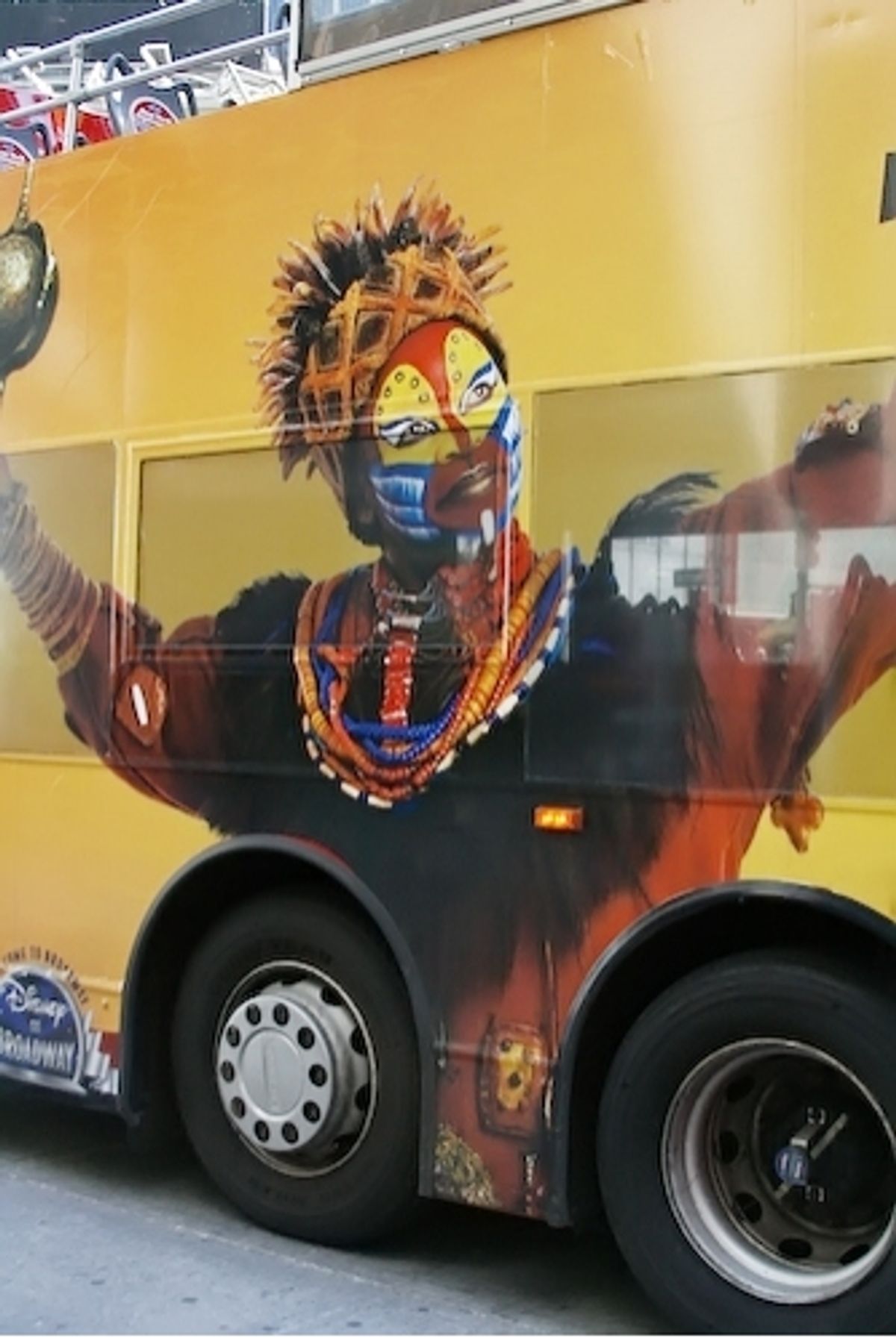 Tshidi Manye on 'The Lion King' bus at 