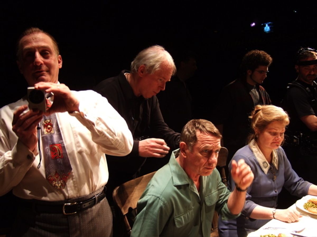 I took this as we prepared to film a scene for TV coverage. Thatâ€™s Philip Hoffman shooting me shooting him. at 