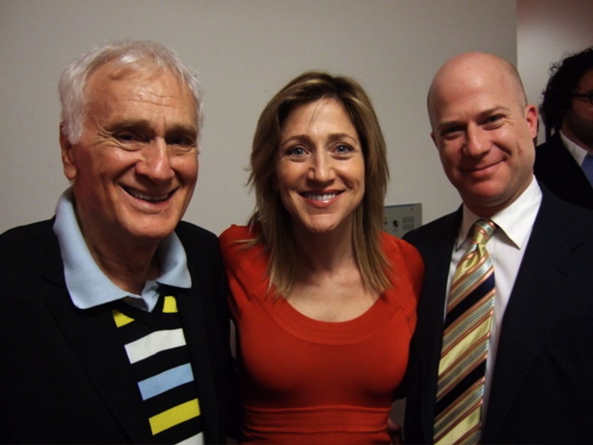 Backstage before the event with Dick Latessa, Edie Falco & Richie Jackson. at 