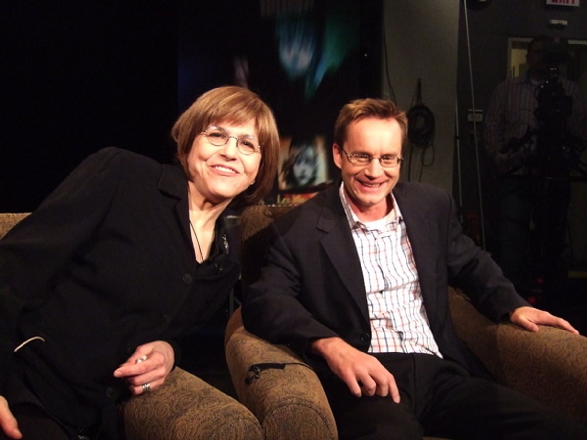 Ever wonder what the view is when youâ€™re a guest on THEATER TALK? Well, kids, this is it. Hereâ€™s SUSAN HASKINS and her legendary co-host Michael Riedel readying to interview me. FYI - the show airs this coming FRIDAY on PBS.  at 