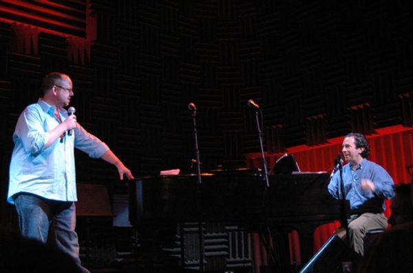 Men of many jobs...producer, hosts, musical director Jamie McGonnigal and Michael Lav Photo