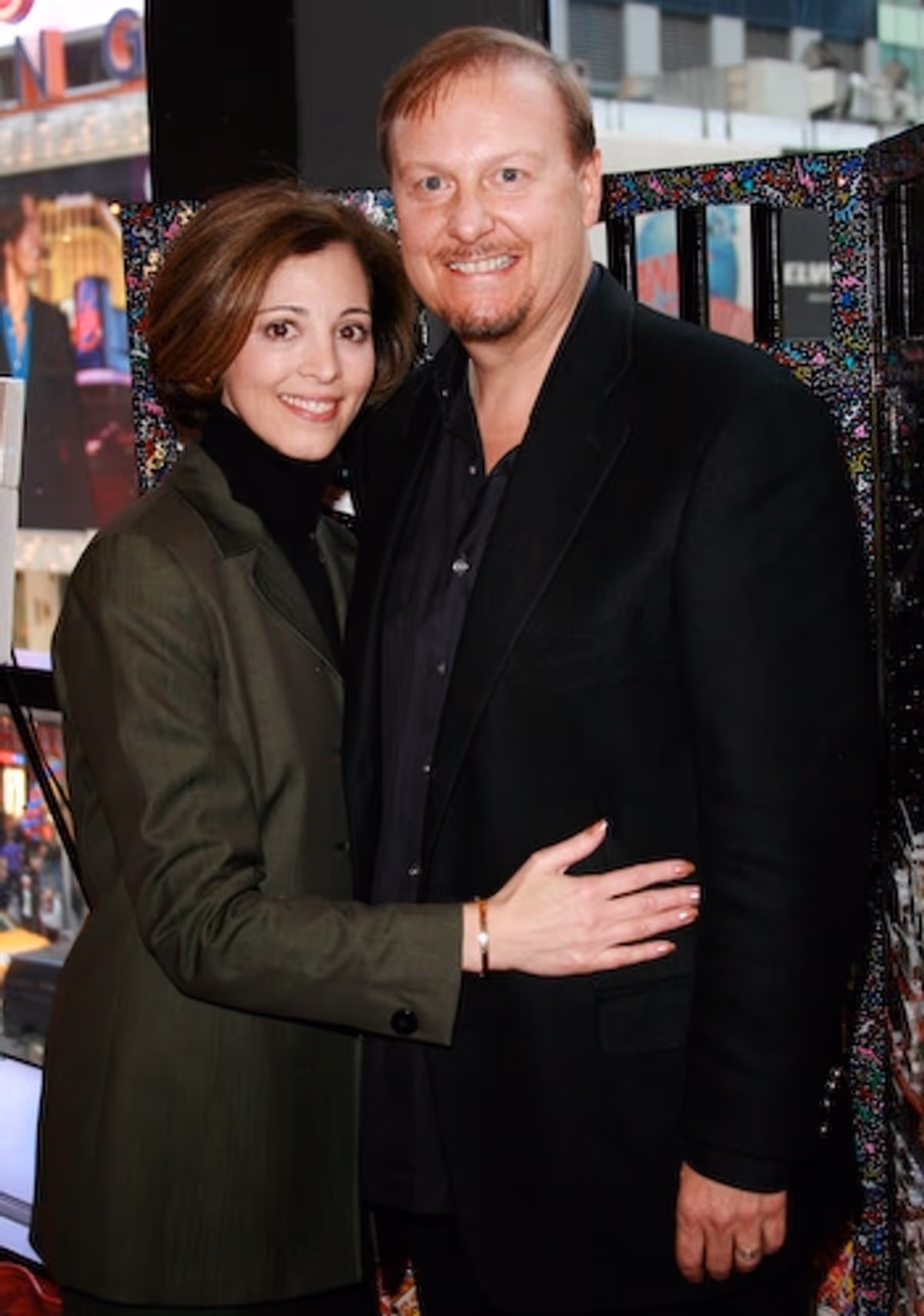 Susan Lee and Charles Fazzino at Charles Fazzino Exhibition at The Minskoff