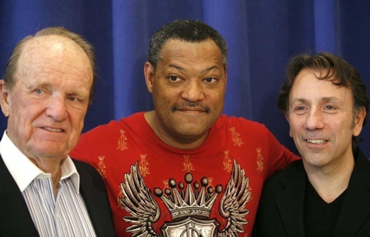 George Stevens, Laurence Fishburne and Leonard Foliga at 