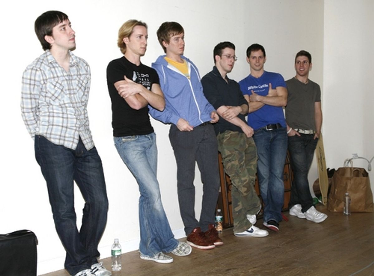 James Gardiner, Adam Halpin, Steven Booth, Nick Blaemire, Andrew C. Hall and Jesse JP Johnson at 