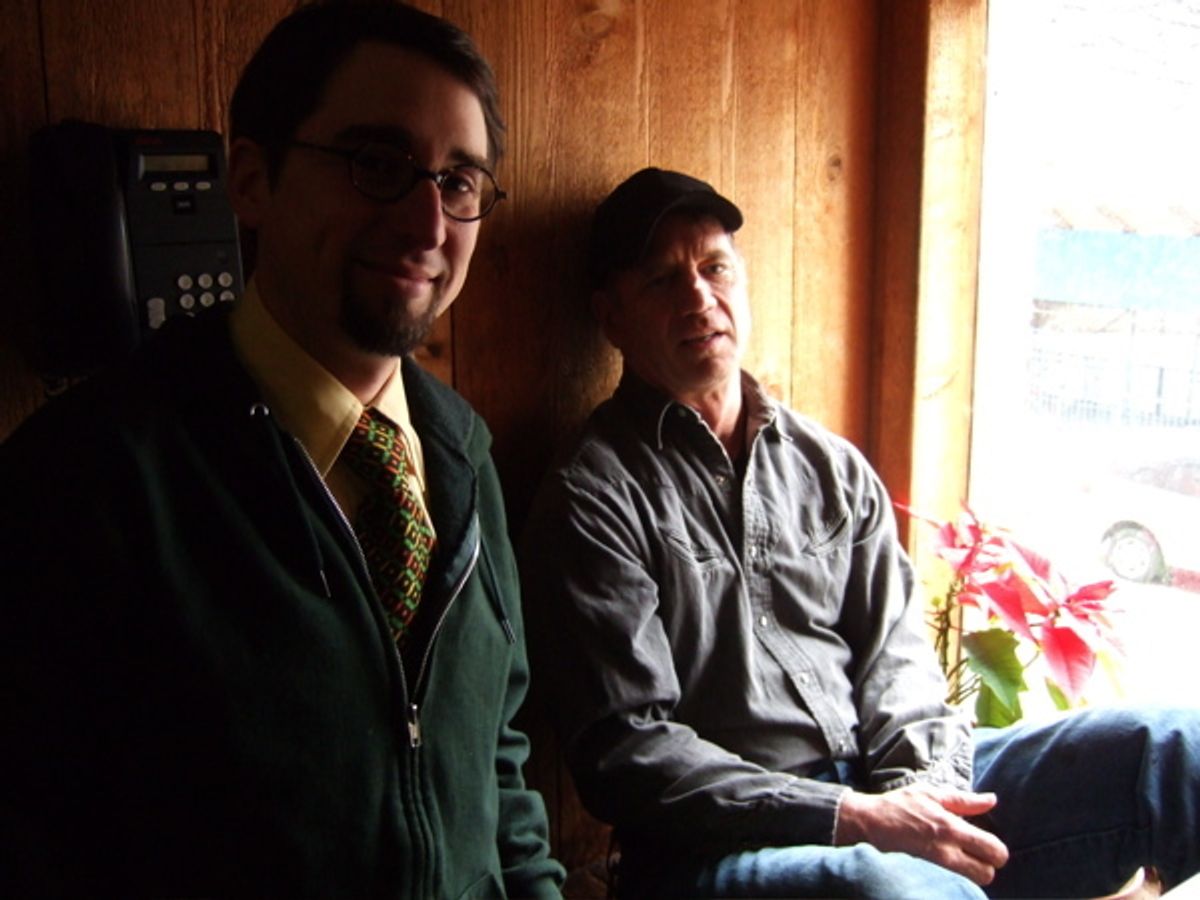 Tom Wopat is seen here taking a breather with our PSM Adam Hunter. at 