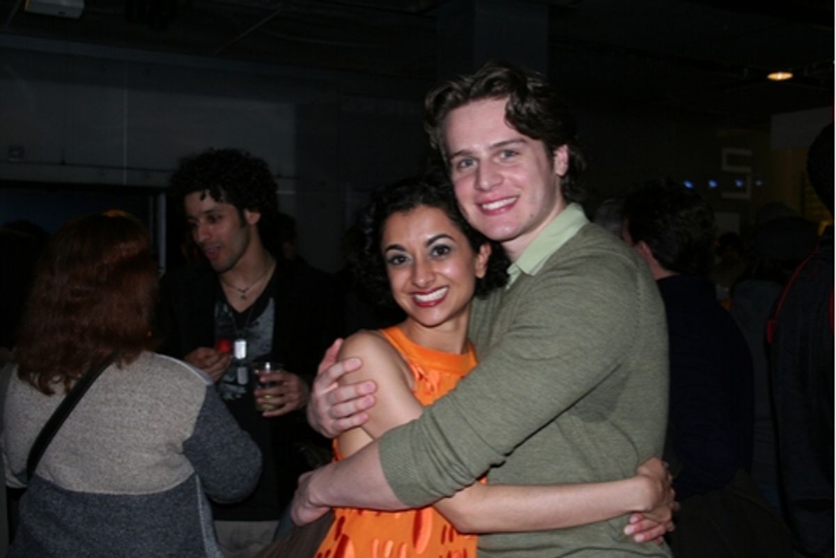 Nandita Shenoy and Jonathan Groff at The Actors Fund Seth's Broadway 101