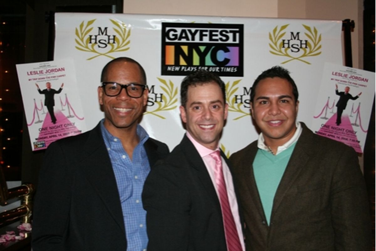 Scott Miller (Communications Officer In The Life Media Inc.), Bruce Robert Harris and Michael Billy (Host, In The Life Media Inc.) at 