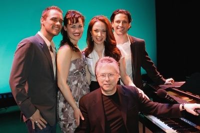 Josh Strickland, Ashley Brown, Sierra Boggess, Sean Palmer, and Alan Menken Photo