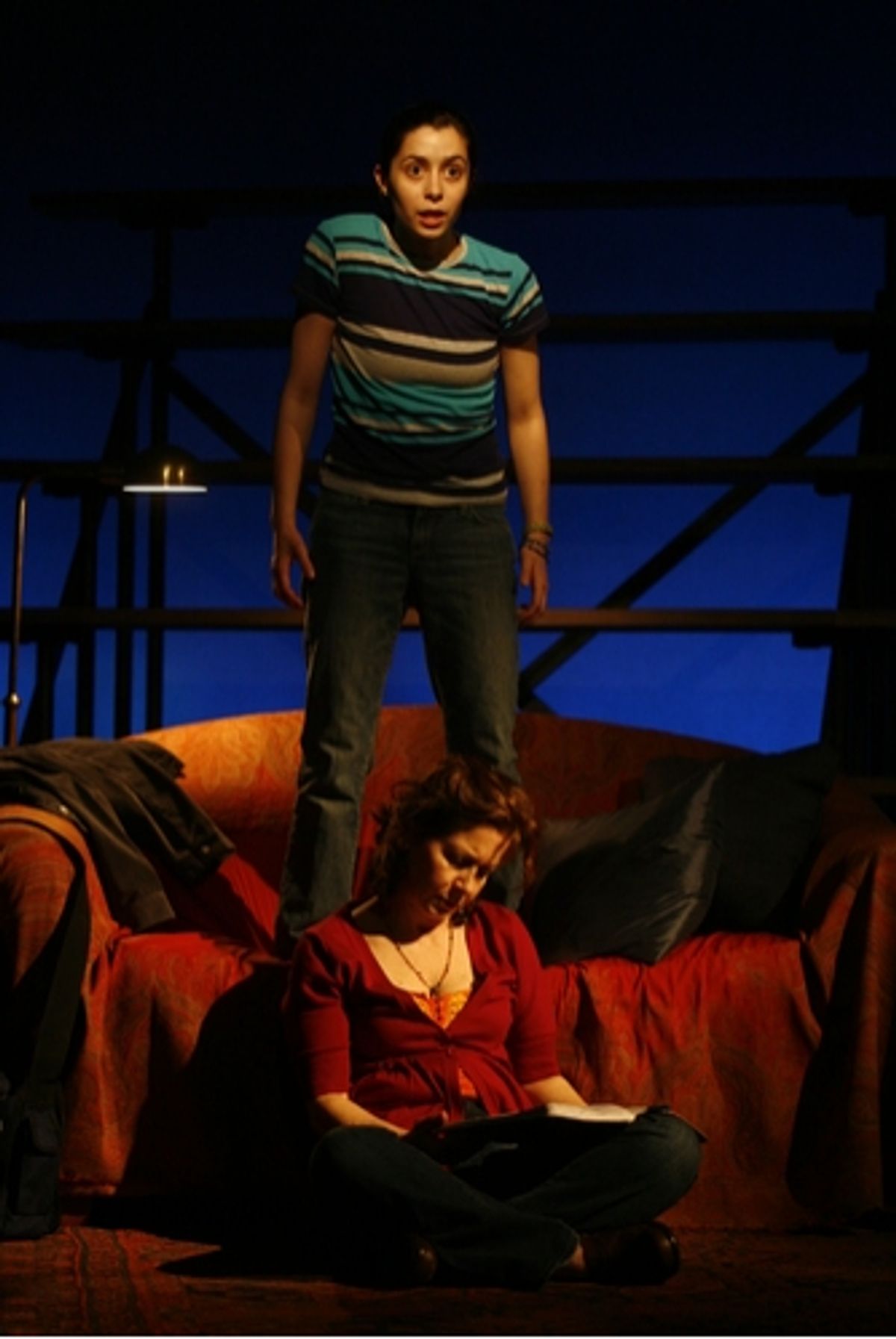 Cristin Milioti (standing) and Betsy Aidem at 