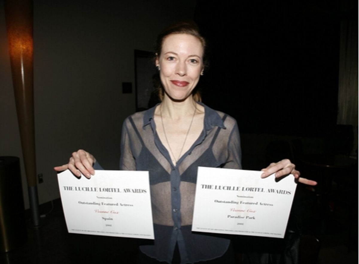Veanne Cox at Lortel Awards Cocktail Party