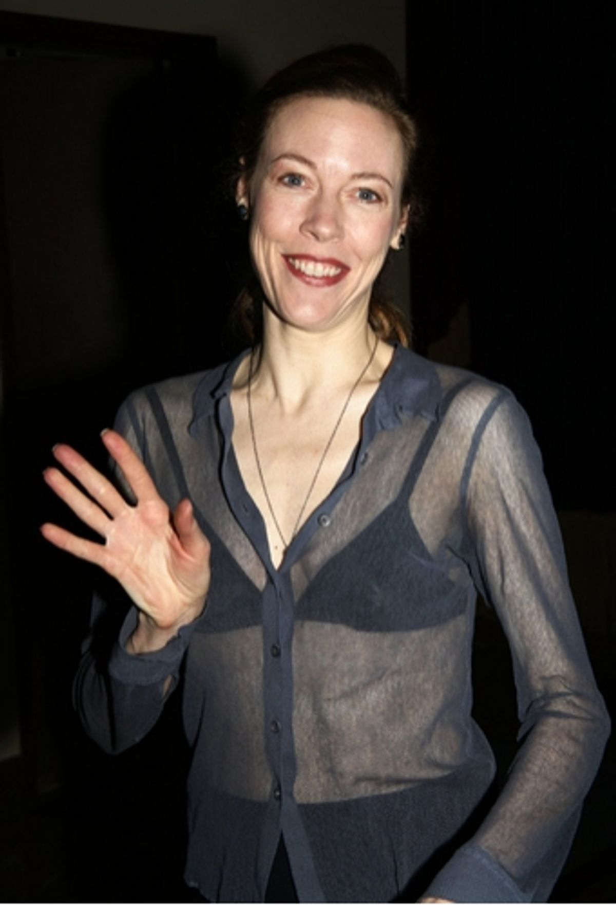 Veanne Cox at Lortel Awards Cocktail Party