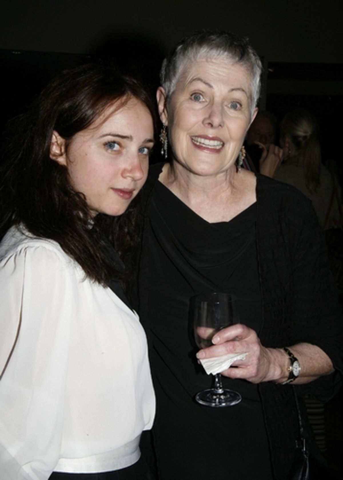 Zoe Kazan and Lynn Redgrave at Lortel Awards Cocktail Party