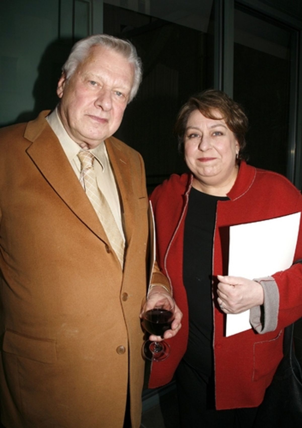 Brian Murray and Jayne Houdyshell at Lortel Awards Cocktail Party