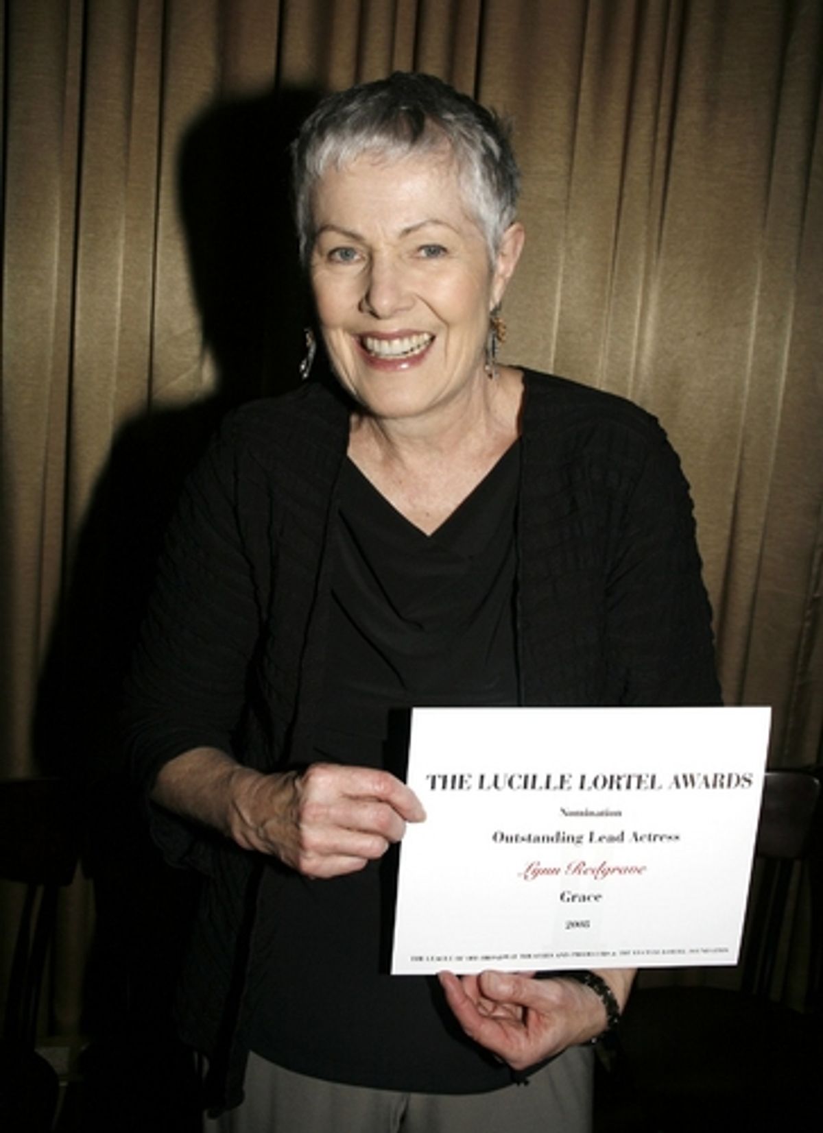 Lynn Redgrave at Lortel Awards Cocktail Party