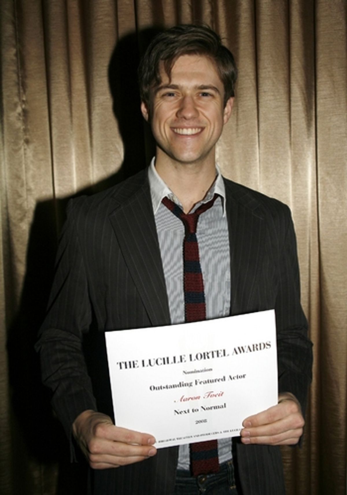 Aaron Tveit at Lortel Awards Cocktail Party