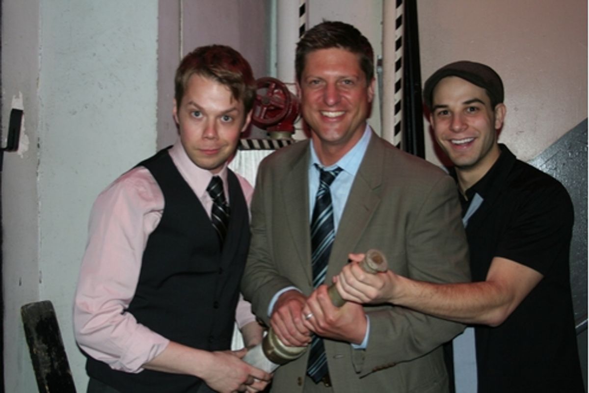 Benjamin Schrader, Christopher Sieber and Skylar Astin at 