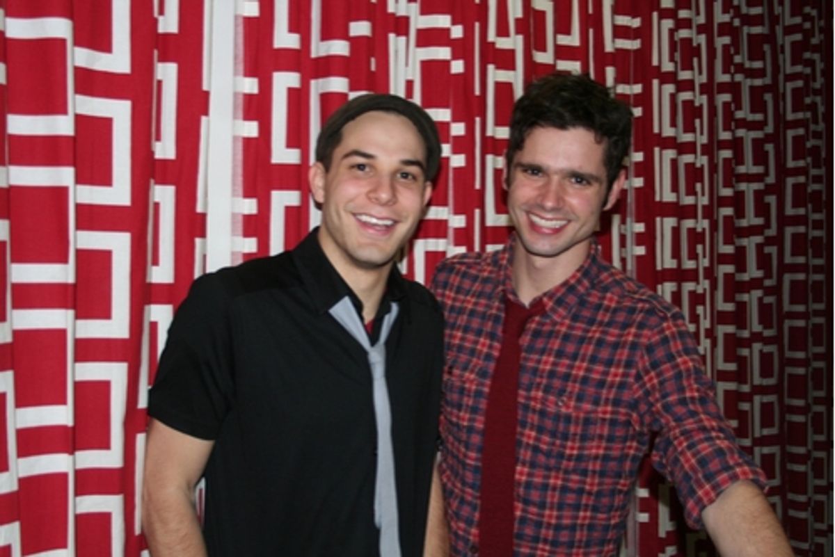Skylar Astin and Robb Sapp at Leading Men III