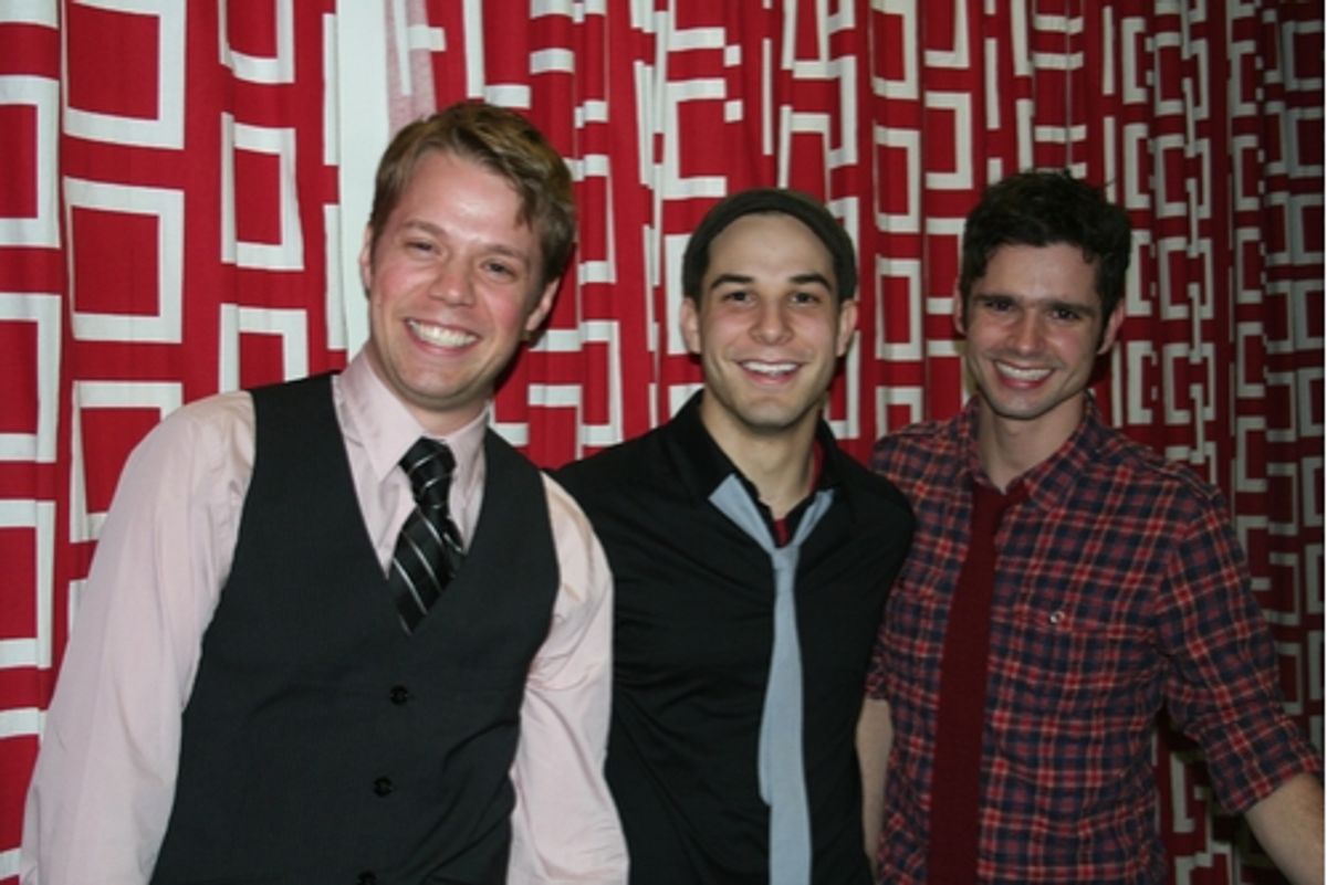 Benjamin Schrader, Skylar Astin and Robb Sapp at Leading Men III