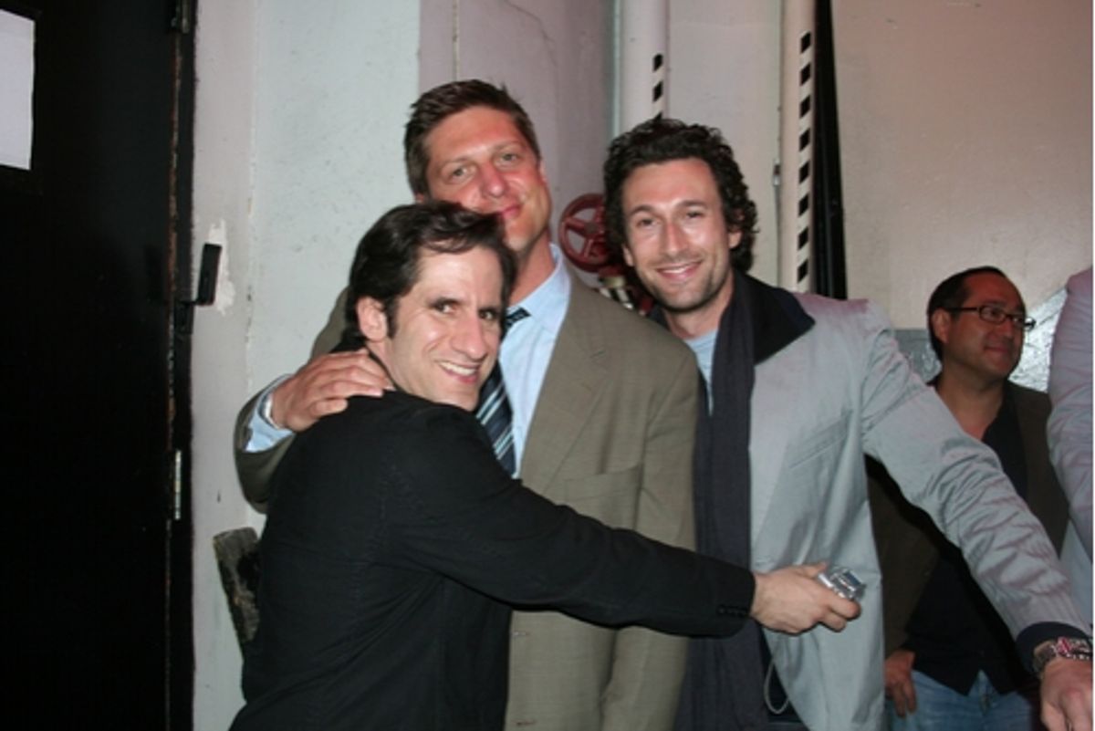 Seth Rudetsky, Christopher Sieber and Aaron Lazar at 