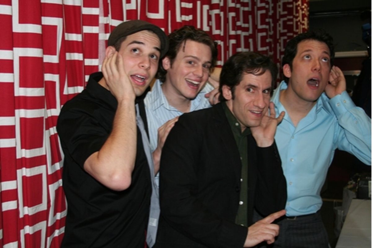 Skylar Astin, Jonathan Groff, Seth Rudetsky and John Tartaglia at 