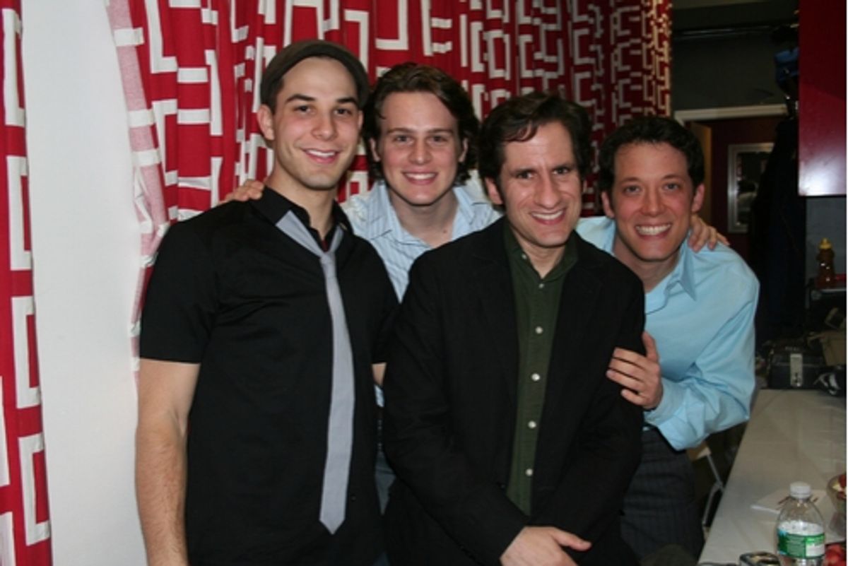 Skylar Astin, Jonathan Groff, Seth Rudetsky and John Tartaglia at 