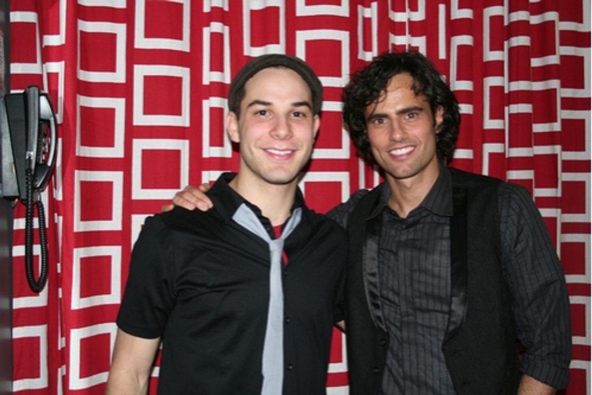 Skylar Astin and David Burnham at Leading Men III