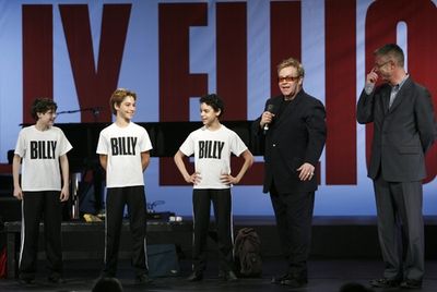 Trent Kowalik & Kiril Kulish & David Alvarez with Elton John & Stephen Daldry Photo