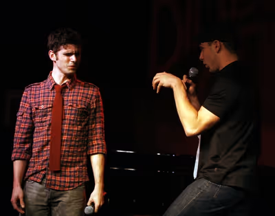 Robb Sapp and Skylar Astin Photo