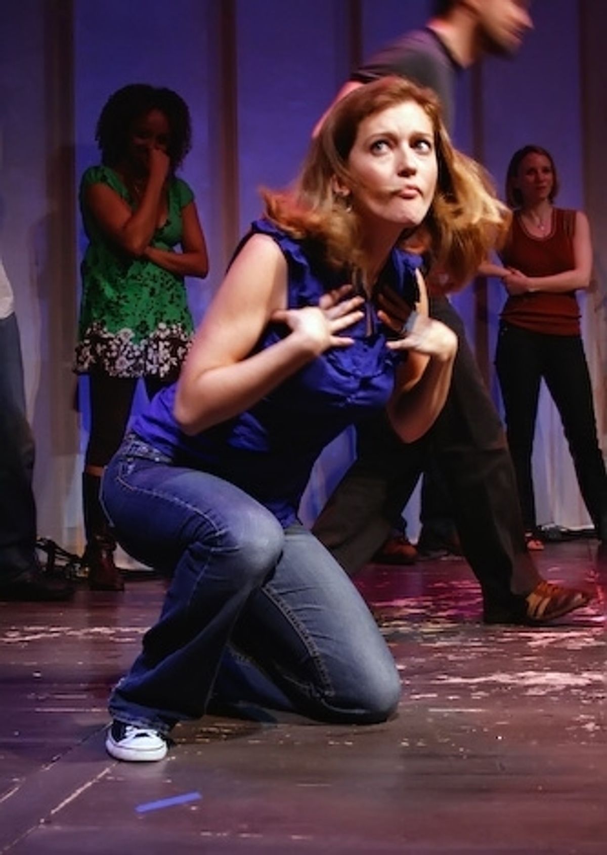 Sandy Rustin as a Chicken... at 'Don't Quit Your Night Job' Welcomes White