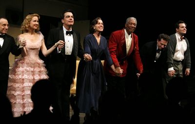 Chip Zien, Anna Camp, Peter Gallagher, Frances McDormand, and Morgan Freeman Photo