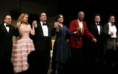 Chip Zien, Anna Camp, Peter Gallagher, Frances McDormand, and Morgan Freeman Photo