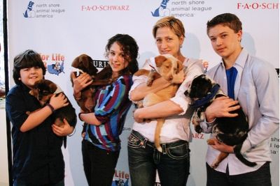 Josh Flitter, Hallie Kate Eisenberg, Edie Falco, and Brandon Hannan Photo