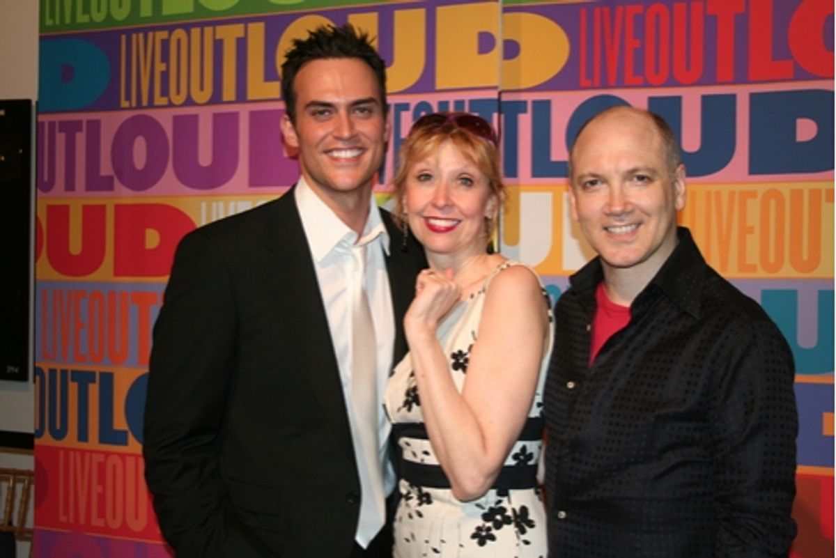 Cheyenne Jackson and Julie Halston at Cheyenne Jackson Hosts Live Out Loud Gala