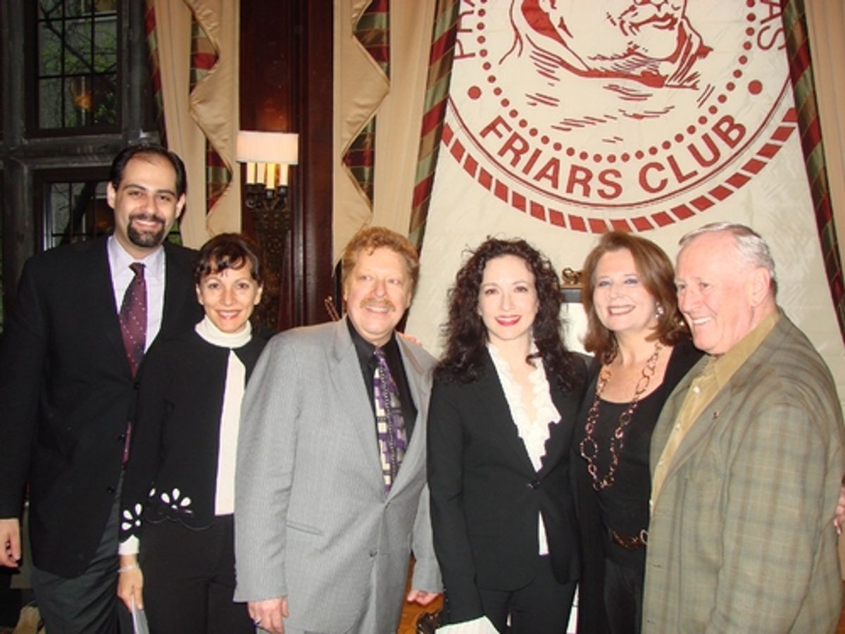 Elias Al-Hoge, Lauren Schneider, Robert R. Blume (Executive Director of the Drama Desk Awards), Bebe Neuwirth, Randie Levine-Miller and Len Cariou at 