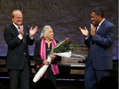 Laurence Fishburne, George Stevens Jr. (Playwright), and Mrs. Thurgood Marshall Photo