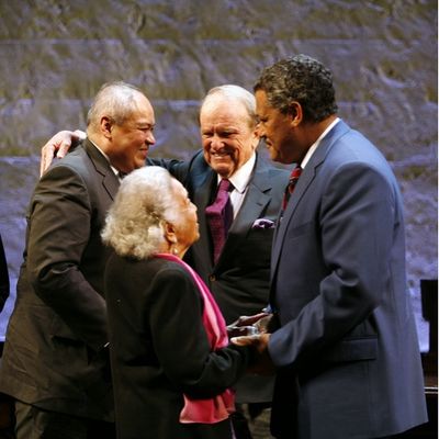 Laurence Fishburne, George Stevens Jr. (Playwright), Thurgood Marshall Jr., and Mrs.  Photo