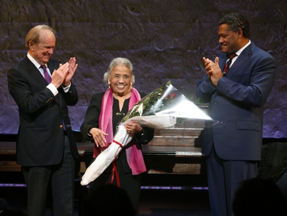 Laurence Fishburne, George Stevens Jr. (Playwright), and Mrs. Thurgood Marshall at 